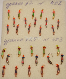 Мормышка вольфрамовая Уралка 2 с рисками гальваника Медь 402