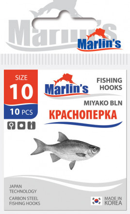 Крючок Marlin&#039;s Красноперка Miyako BLN №10 10шт M1201BLN-010